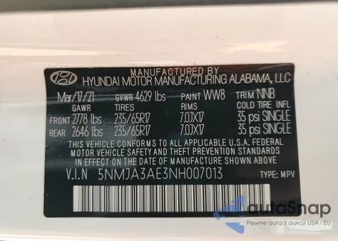 2022 Hyundai Tucson Se из США, поврежденный, VIN 5NMJA3AE3NH007013